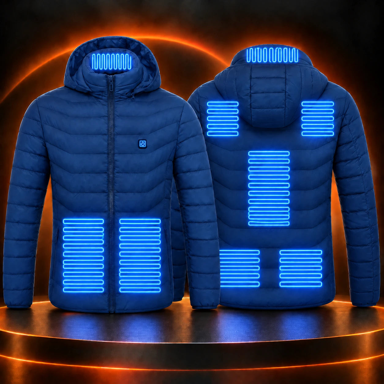 Static North jacket with blue low-heat zones